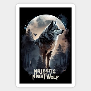 Majestic night wolf Sticker